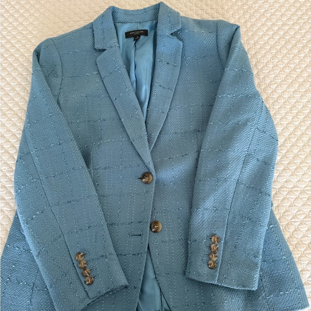 Ann Taylor Blue Textured Jacket